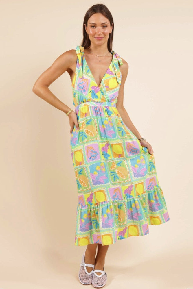 tie shoulder midi dress Mimosa Tie Shoulder Midi Dress | Sadie And Sage