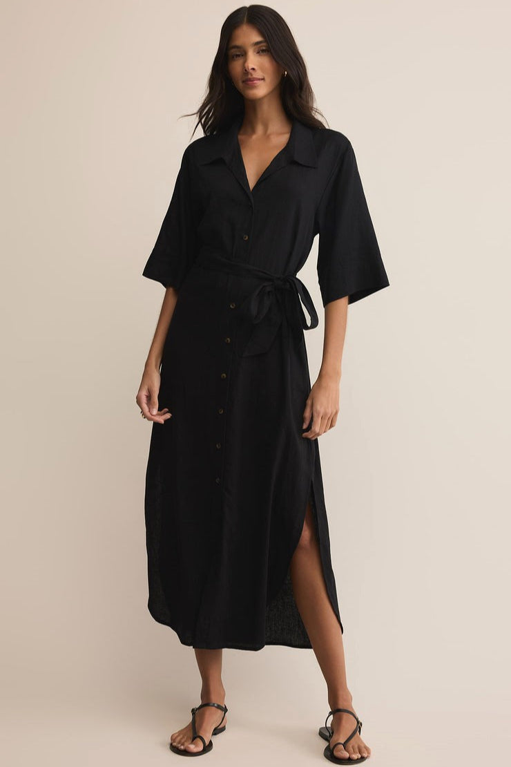 Brise Linen Midi Shirt Dress | Z Supply | Ambiance SF Brise Linen Midi Shirt Dress | Z Supply | Ambiance SF