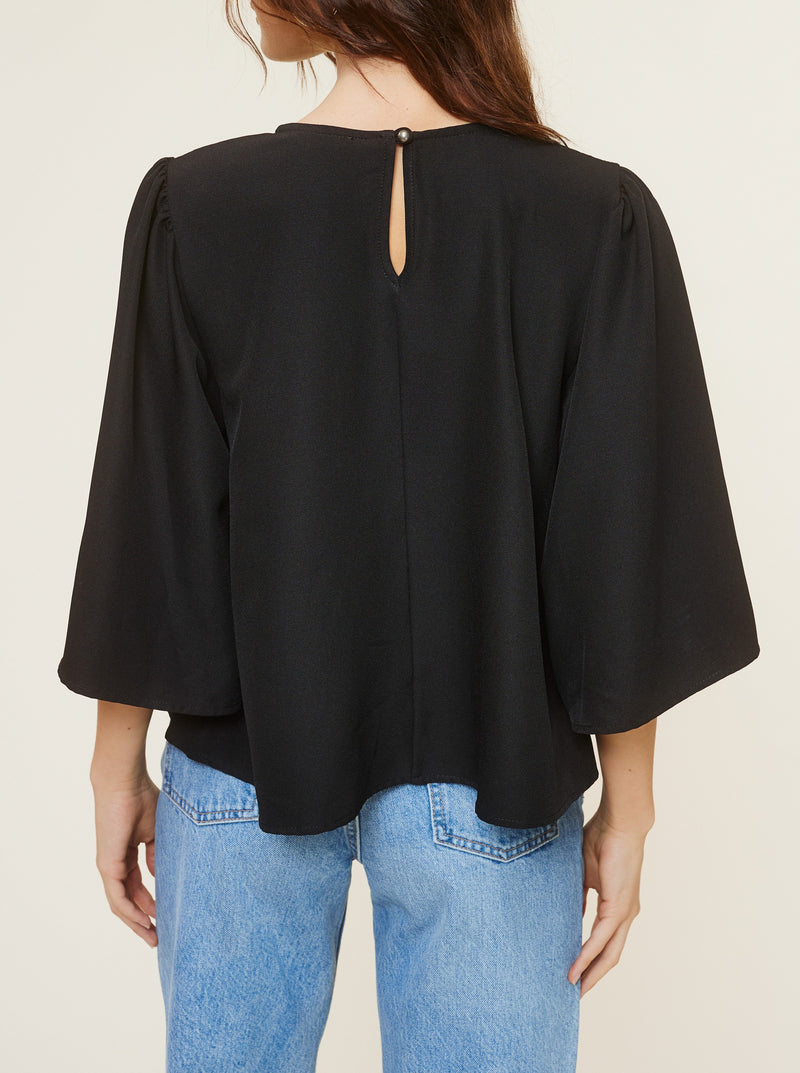 Flowy Sleeve Blouse - black