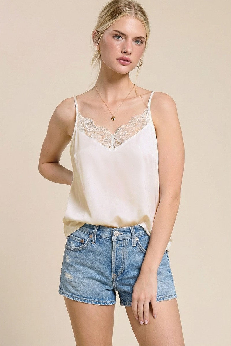 Lacy Satin Effect Cami Top | Charlotte Avery | Ambiance SF