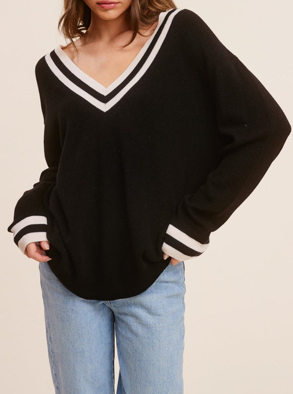 V-Neck Collegiate Sweater