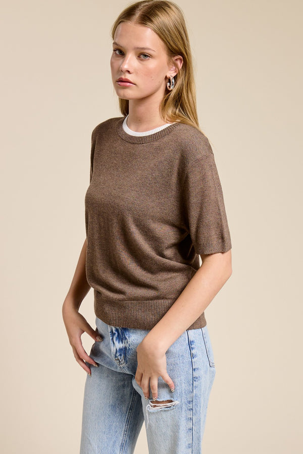 Contrast Trim Knit Tee