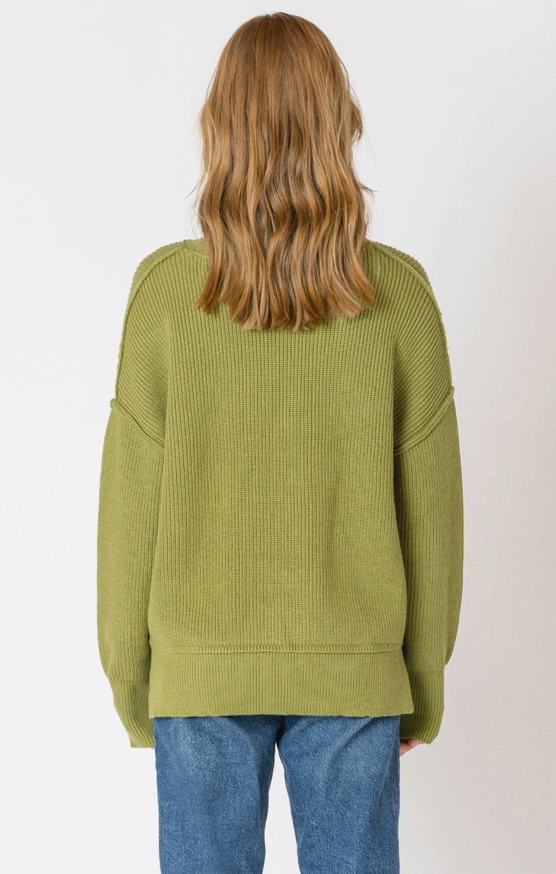 Seaming Detail Mock Neck Sweater