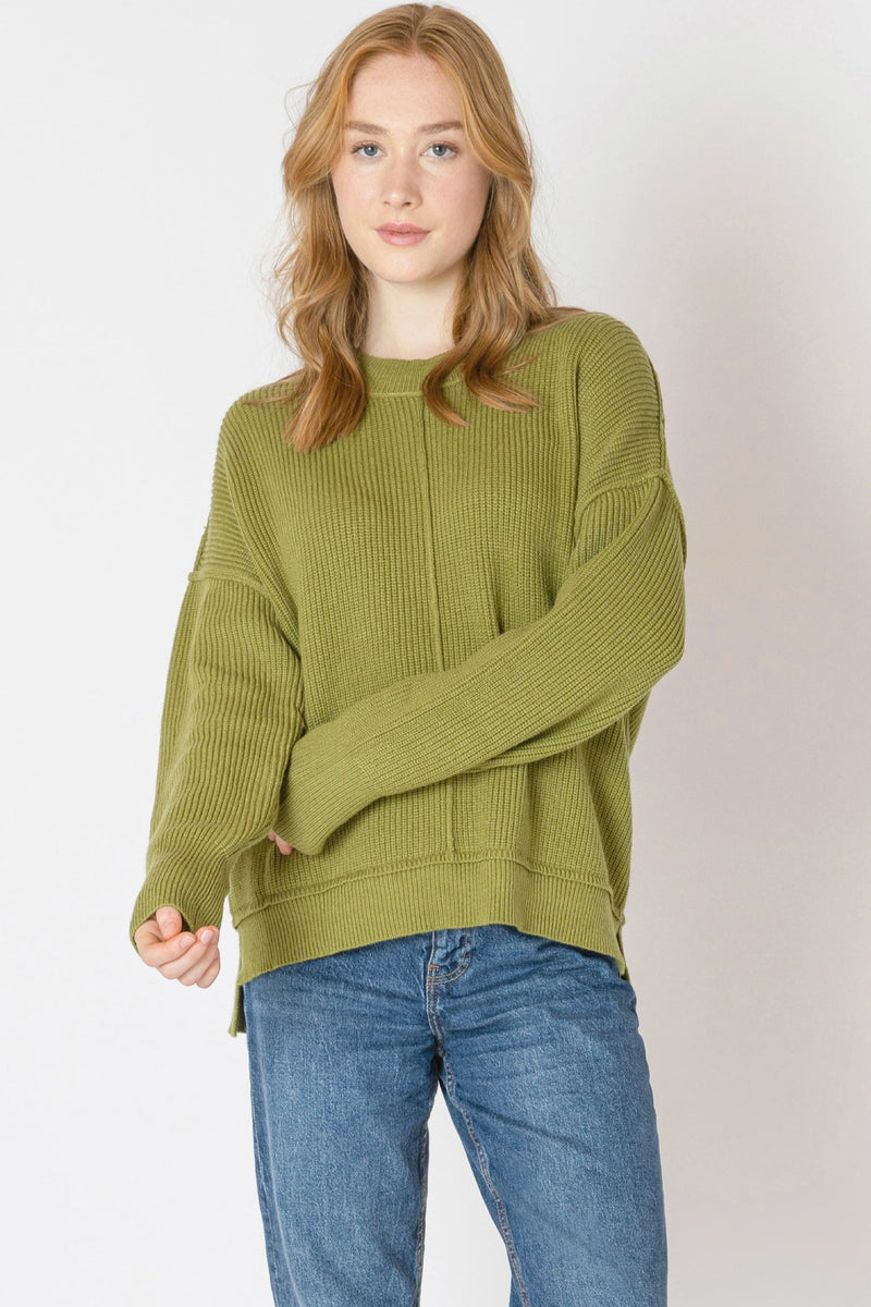 Seaming Detail Mock Neck Sweater
