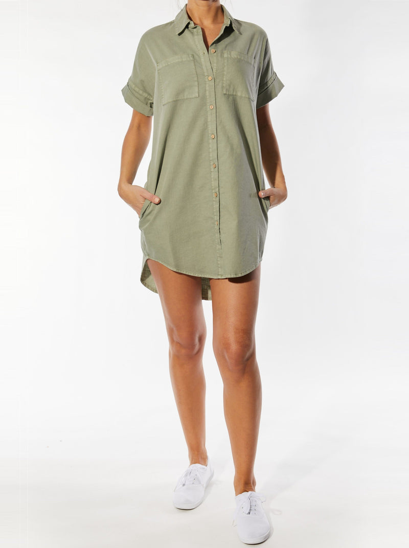 Oversized Shirt Dress - seagrass