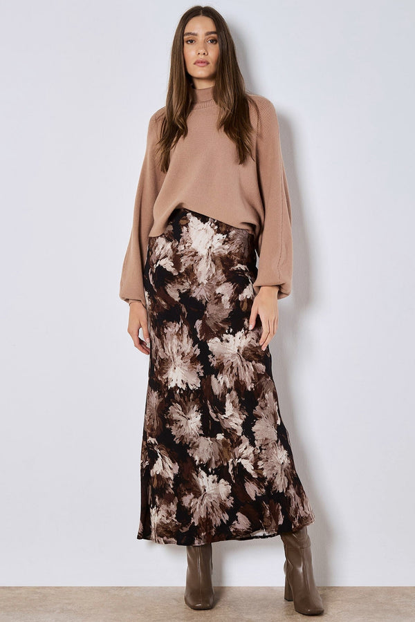 Painterly Floral Slip Maxi Skirt