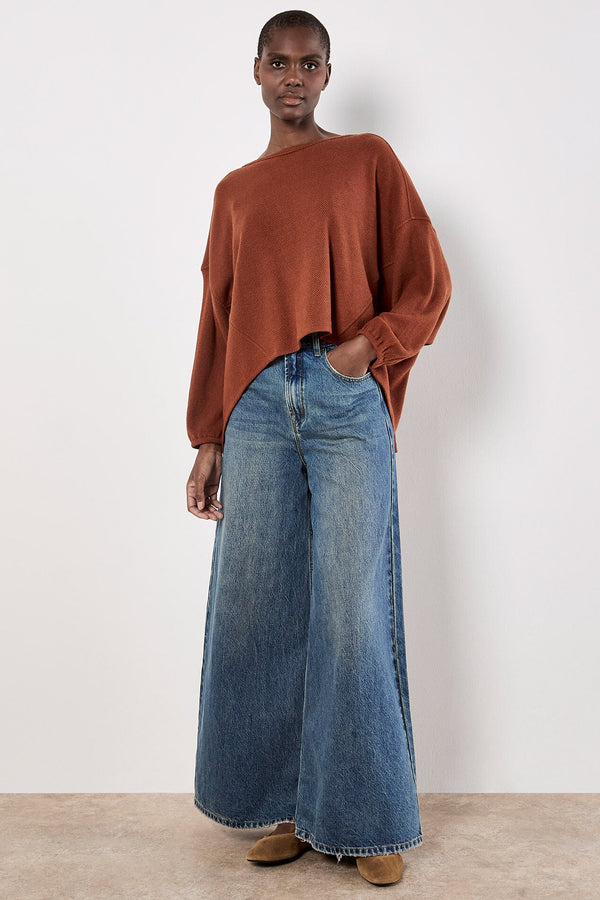 Honeycomb Knit Oversized Top