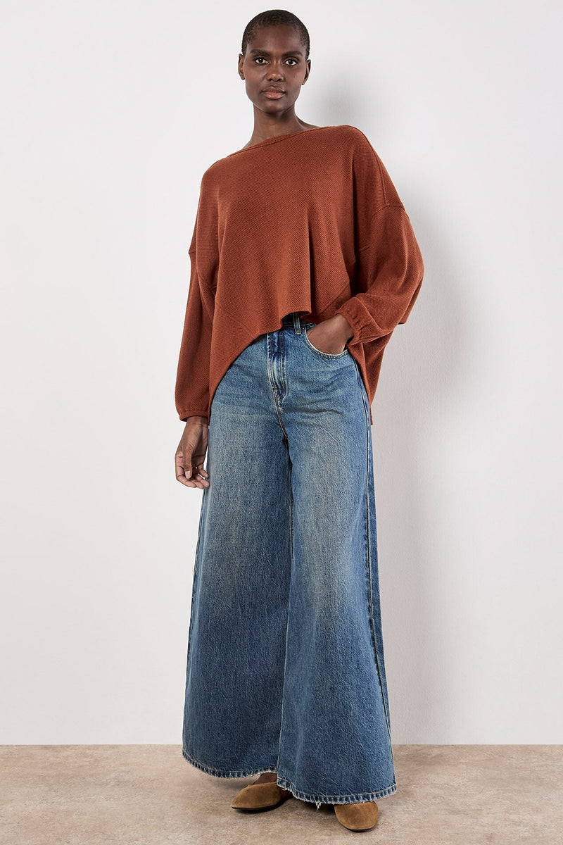 Honeycomb Knit Oversized Top