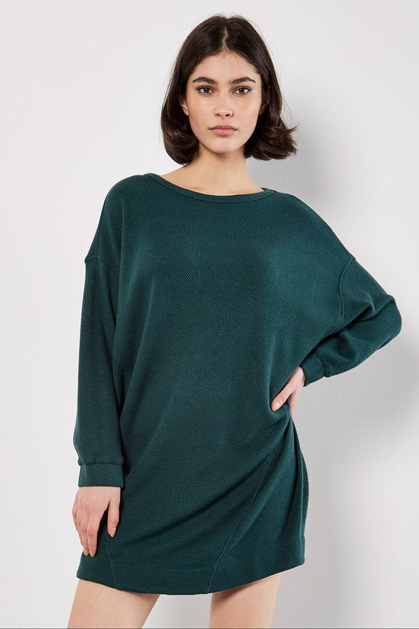 Honeycomb Knit Sweater Mini Dress