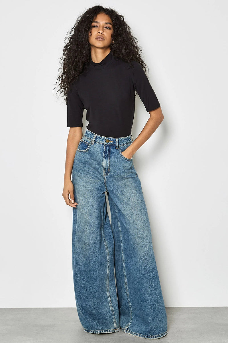 Jersey Mock Neck Top