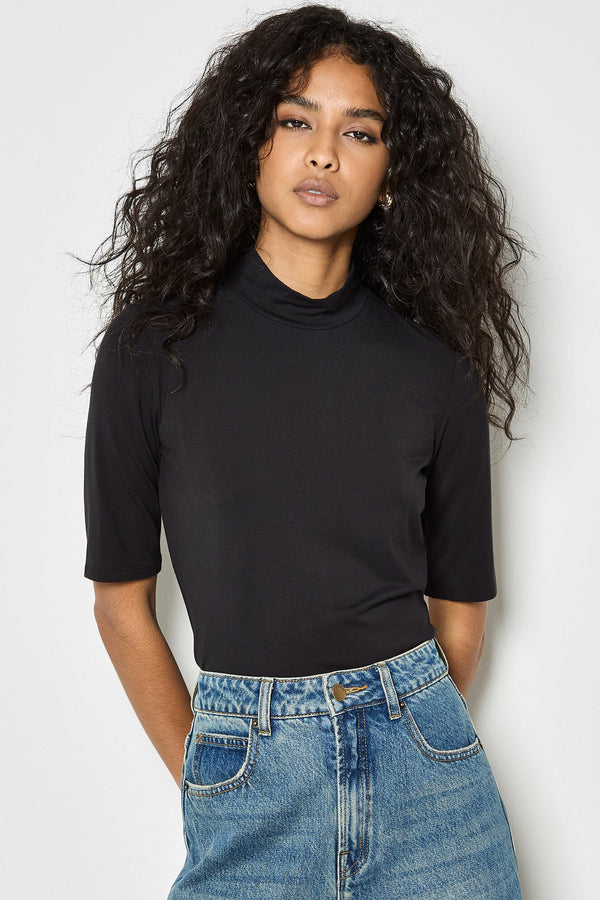 Jersey Mock Neck Top