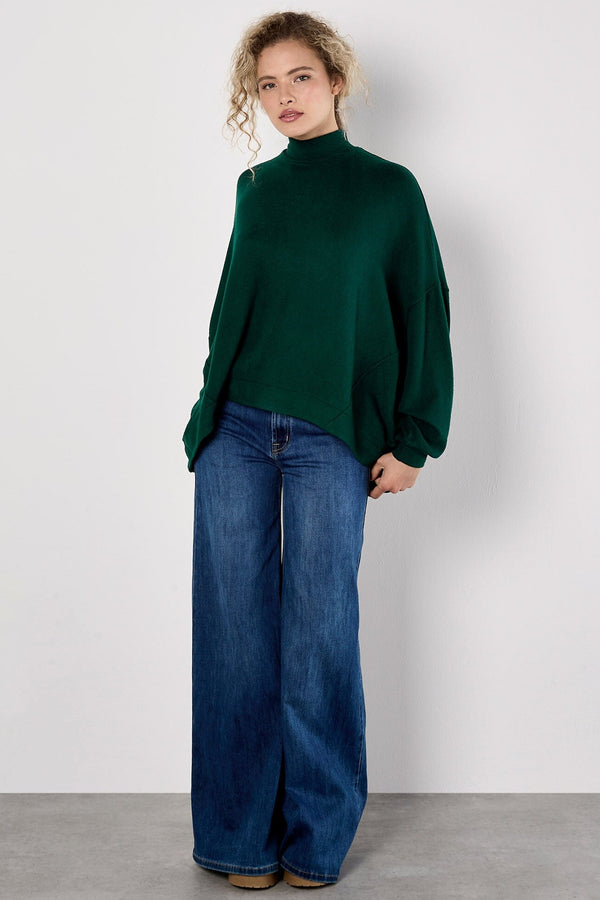 Mock Neck Oversized Soft Knit Top