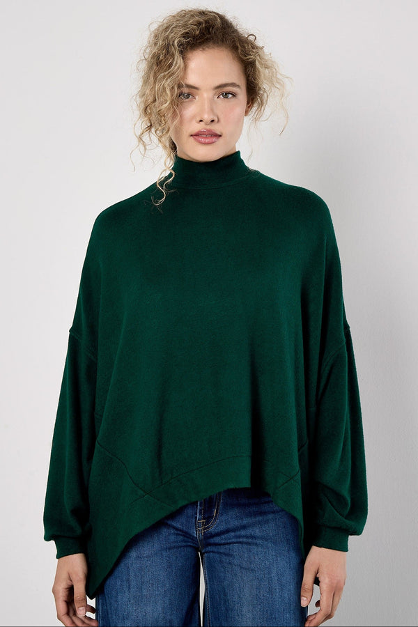 Mock Neck Oversized Soft Knit Top