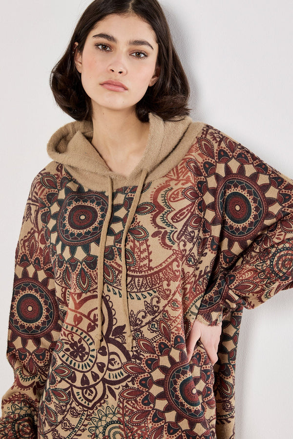 Mandala Hooded Sweater Tunic