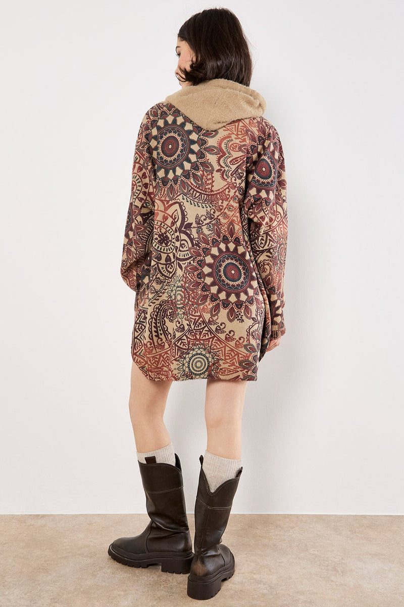 Mandala Hooded Sweater Tunic