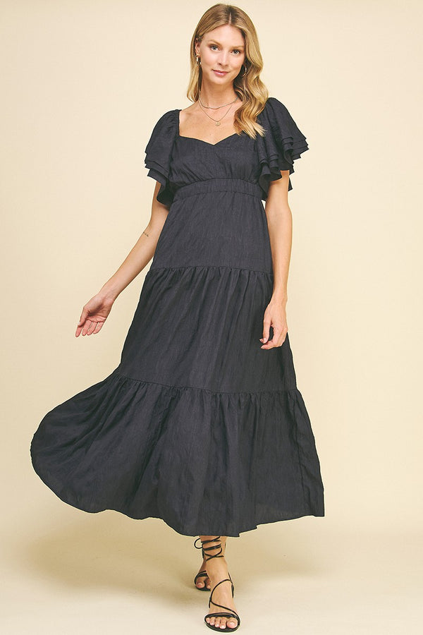 Sweetheart Tiered Maxi Dress