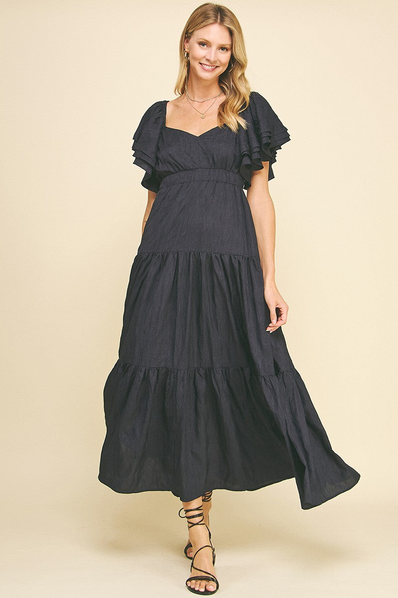 Sweetheart Tiered Maxi Dress