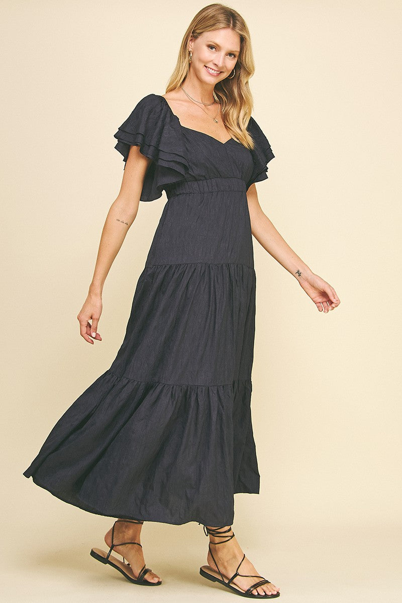 Sweetheart Tiered Maxi Dress