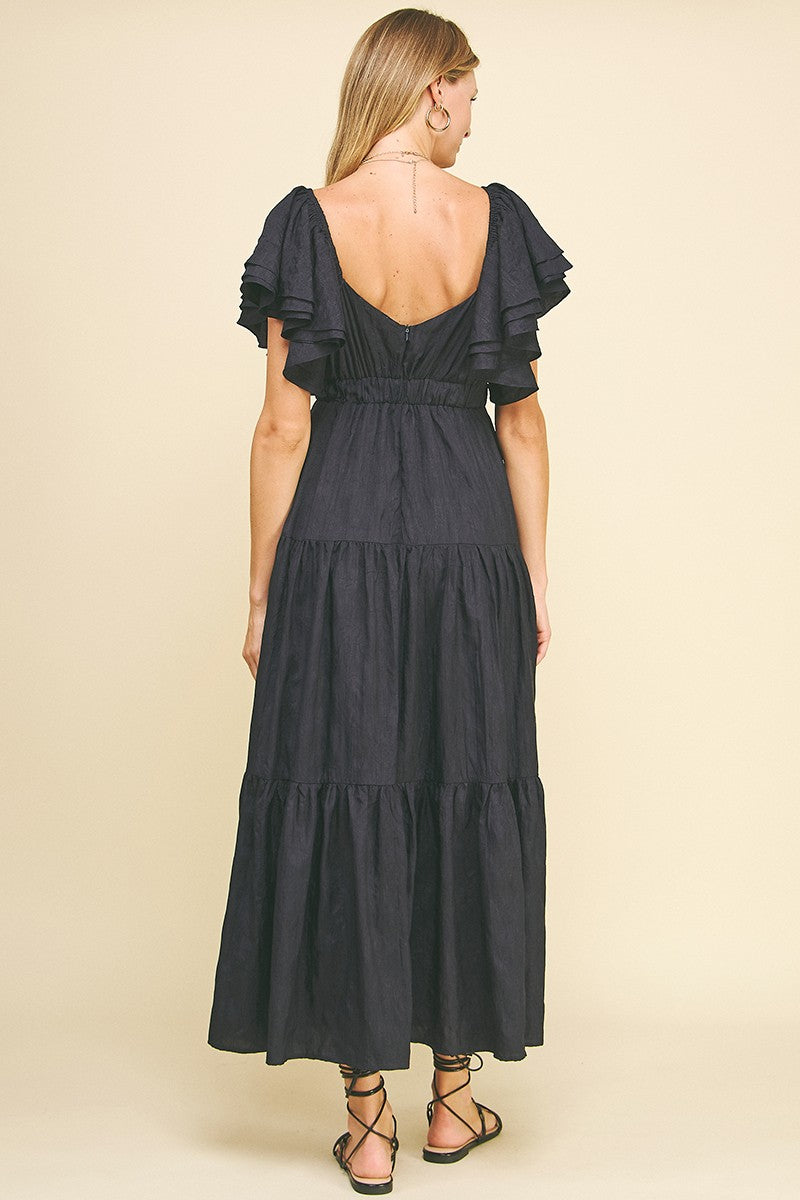 Sweetheart Tiered Maxi Dress