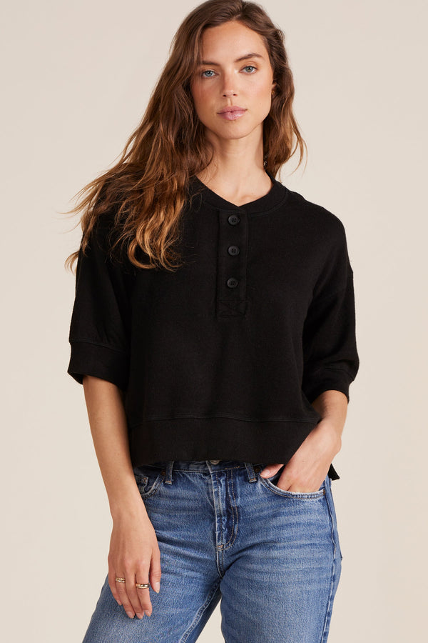 Puff Sleeve Boxy Henley