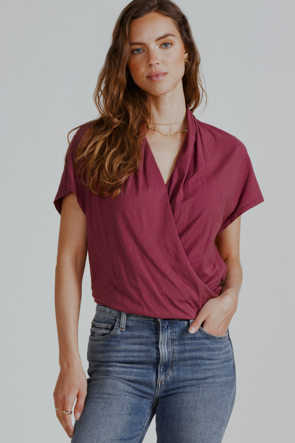 Surplice Drop Shoulder Tee