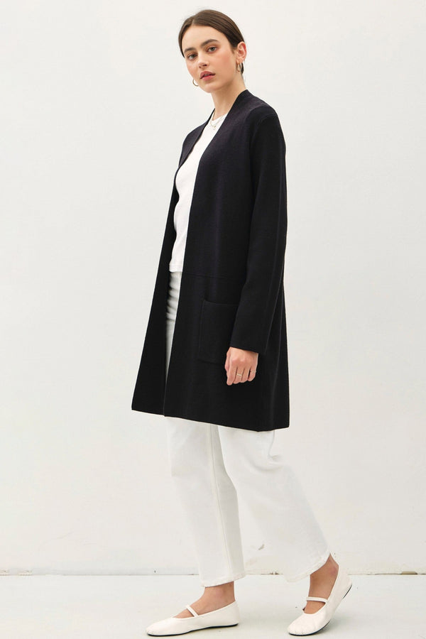 Open Front Classic Knit Coat