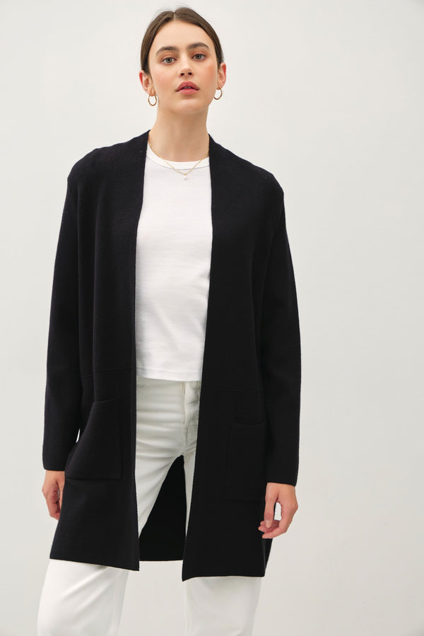 Open Front Classic Knit Coat