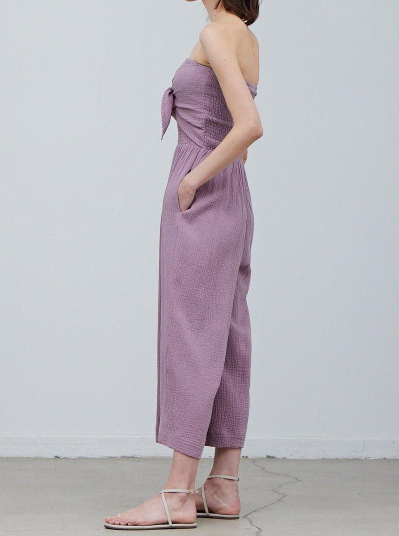 Tie Front Gauze Jumpsuit