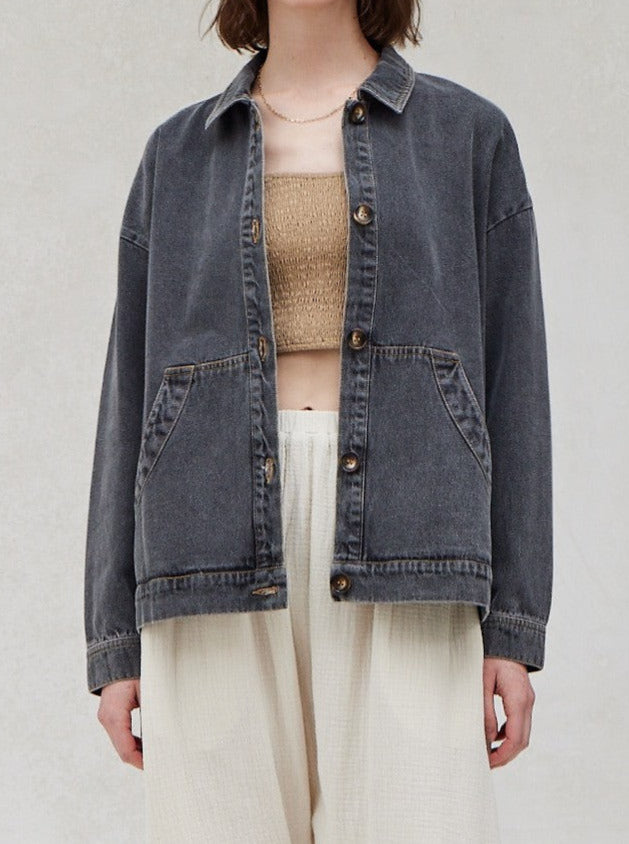 Kangaroo Pocket Denim Jacket