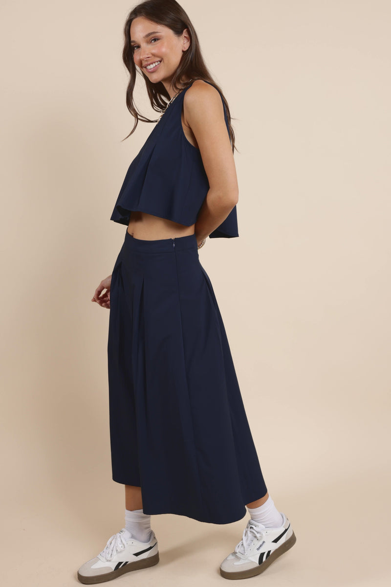 Ocean Calls Pleated Maxi Skirt