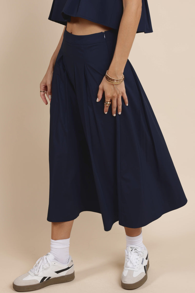 Ocean Calls Pleated Maxi Skirt