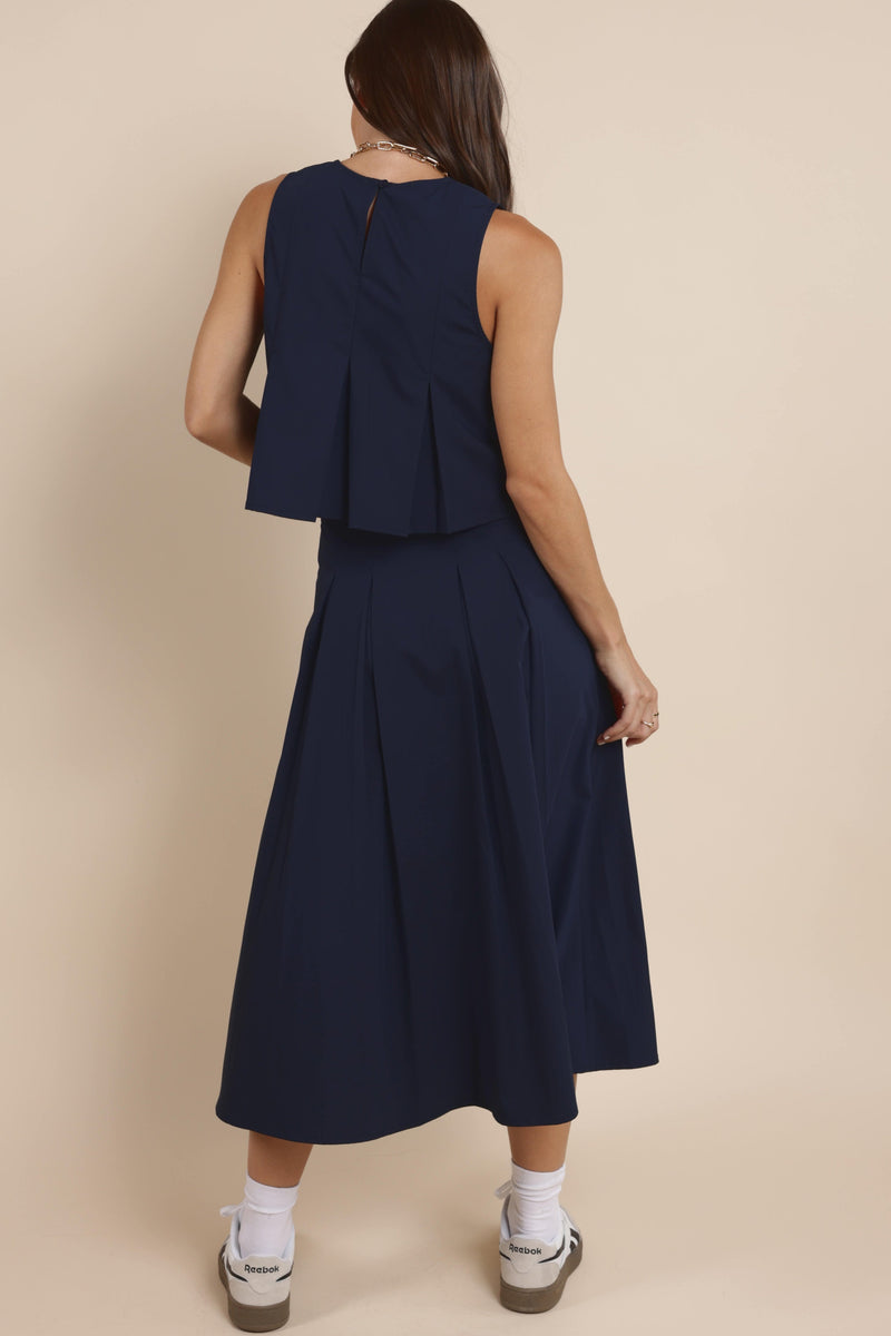 Ocean Calls Pleated Maxi Skirt