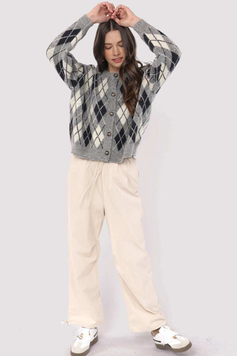 Bec Argyle Sweater Cardigan