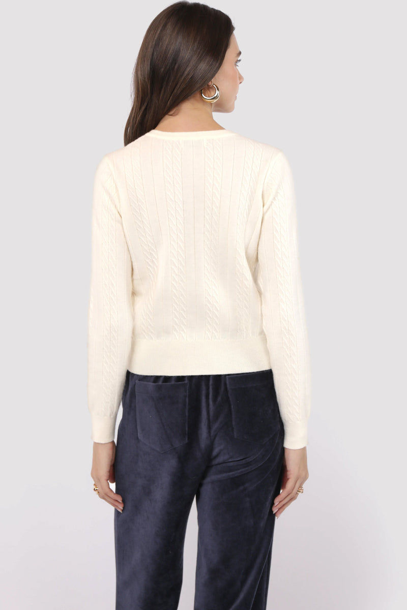 Mochi Heart Button Sweater Cardigan
