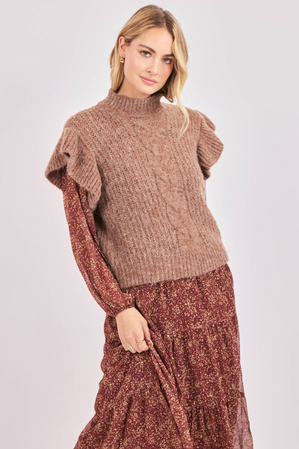 Willow Ruffle Shoulder Sweater