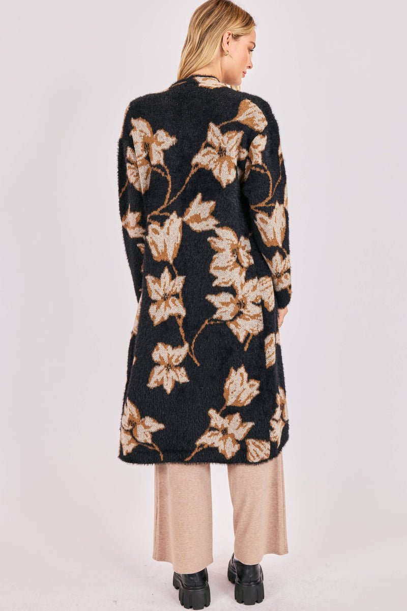 Emory Floral Intarsia Open Duster Cardi