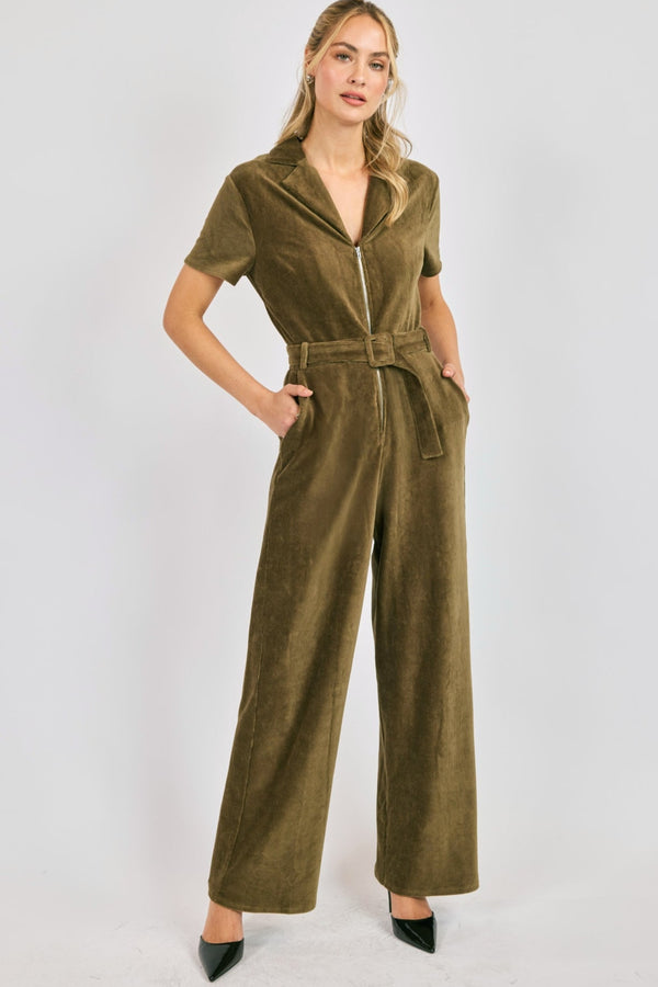 Morrison Corduroy Belted Jumpsuit