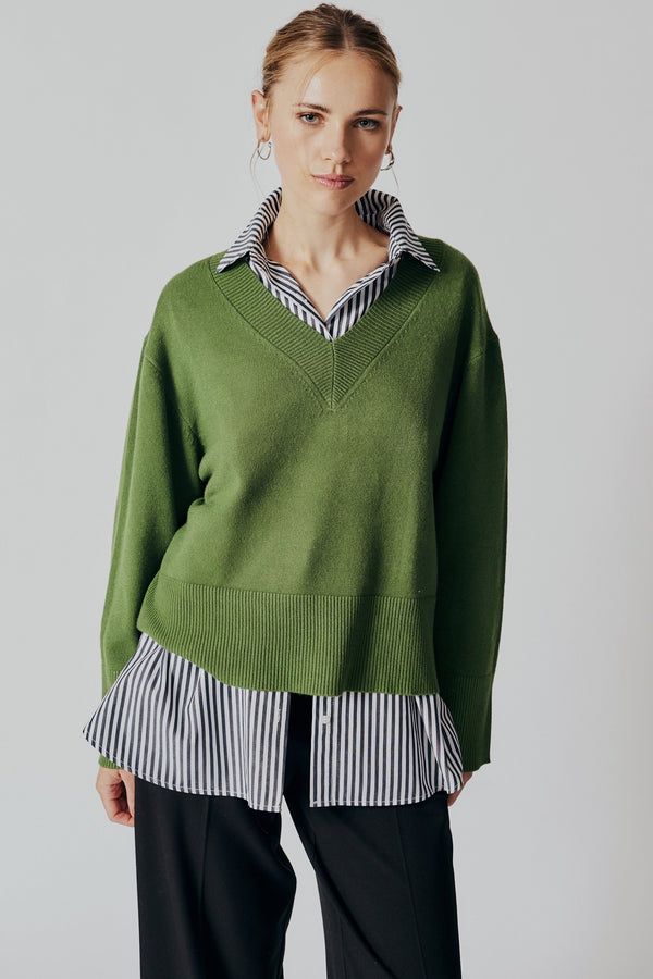 ASCLEPIAS V NECK SWEATER