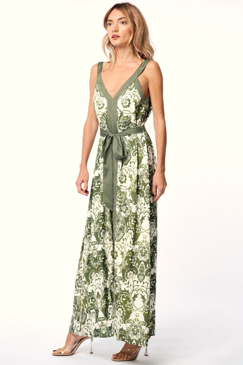 Aiza Tiger Print V-neck Maxi Dress