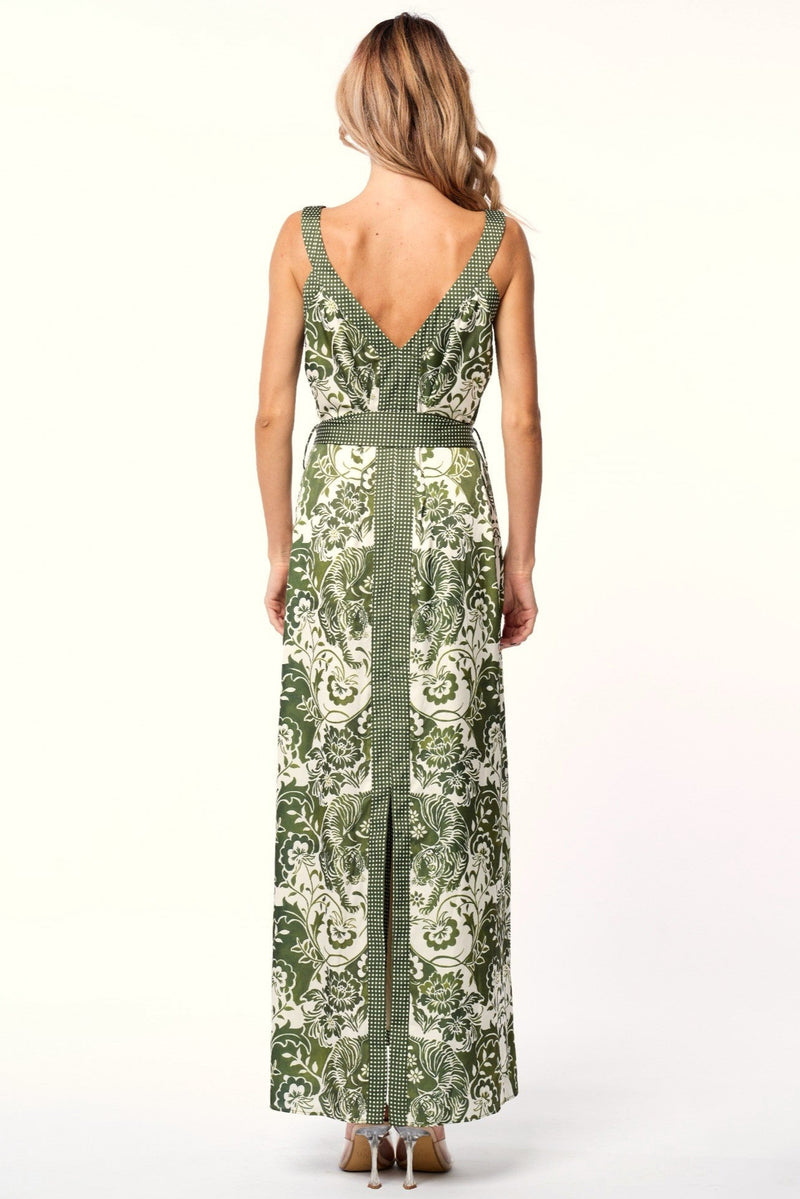 Aiza Tiger Print V-neck Maxi Dress