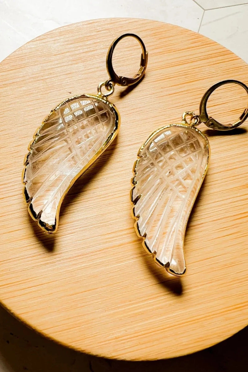 Angel Wing Gem Stone Earrings