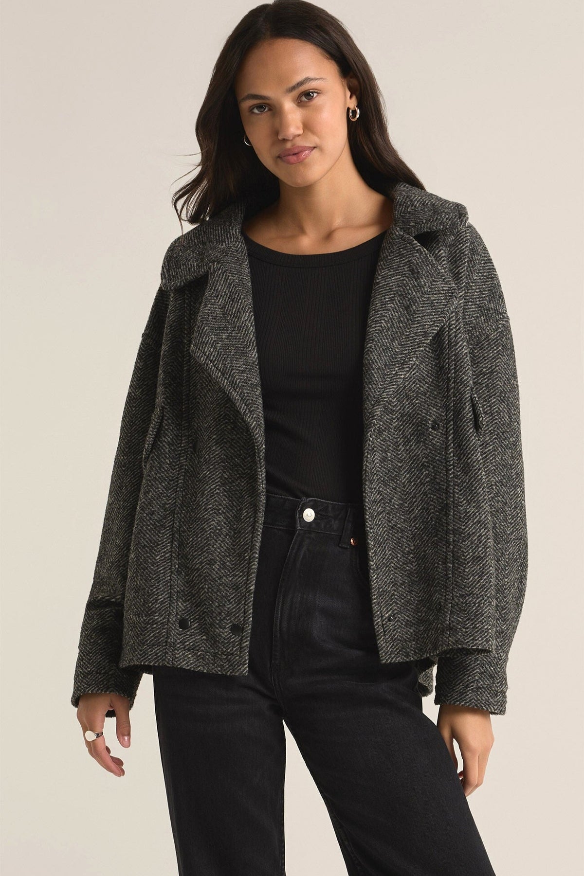 【AMOMENTO】24fw HERRINGBONE SHIRRING COAT Ari Herringbone Coat | Z Supply | Ambiance SF