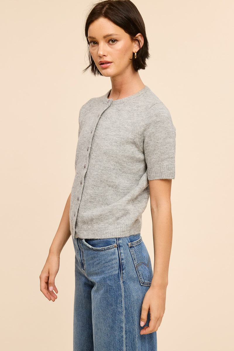 Short Sleeve Soft Knit Cardigan