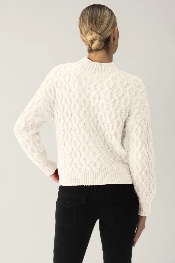 Cable Mock Neck Sweater