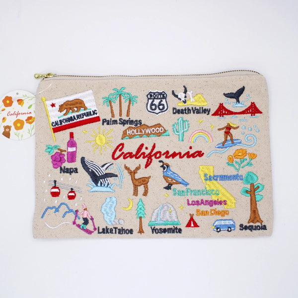 Embroidered California Pouch