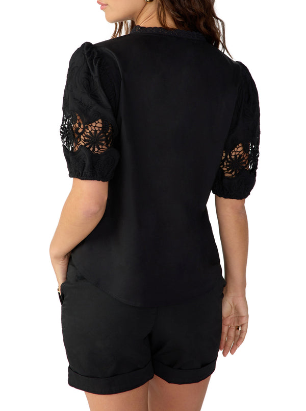 Puff Sleeve Button Front Blouse