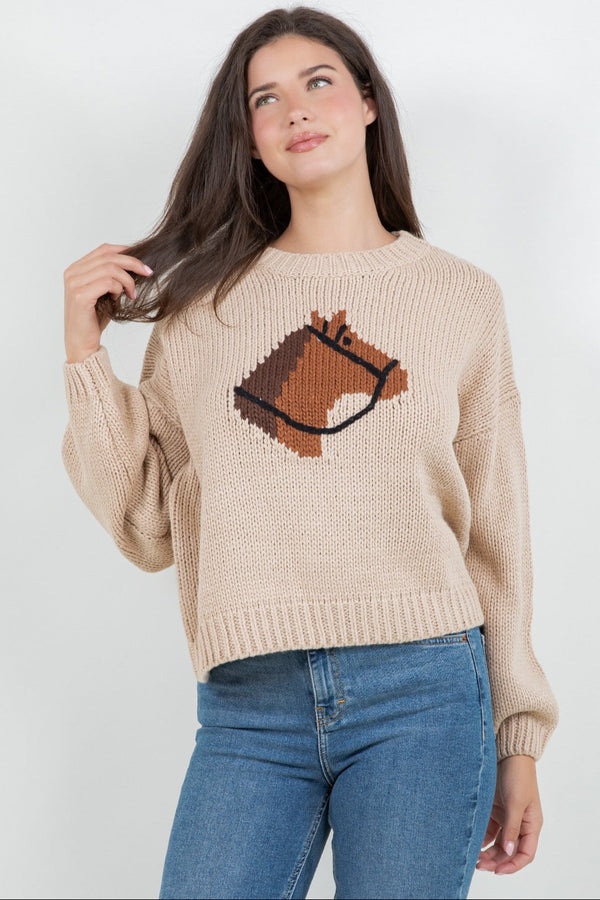Horse Riding Knit Sweater