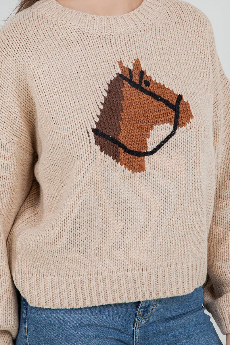 Horse Riding Knit Sweater