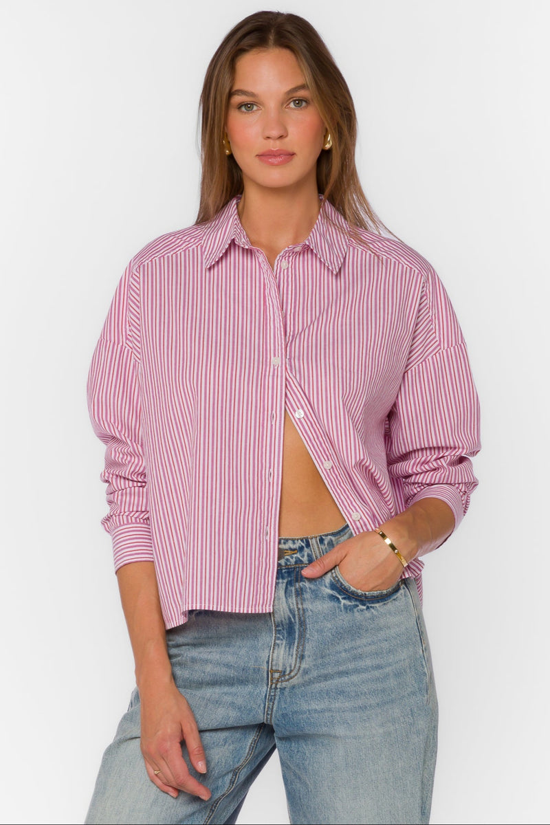 Brigette Pink Stripe Shirt