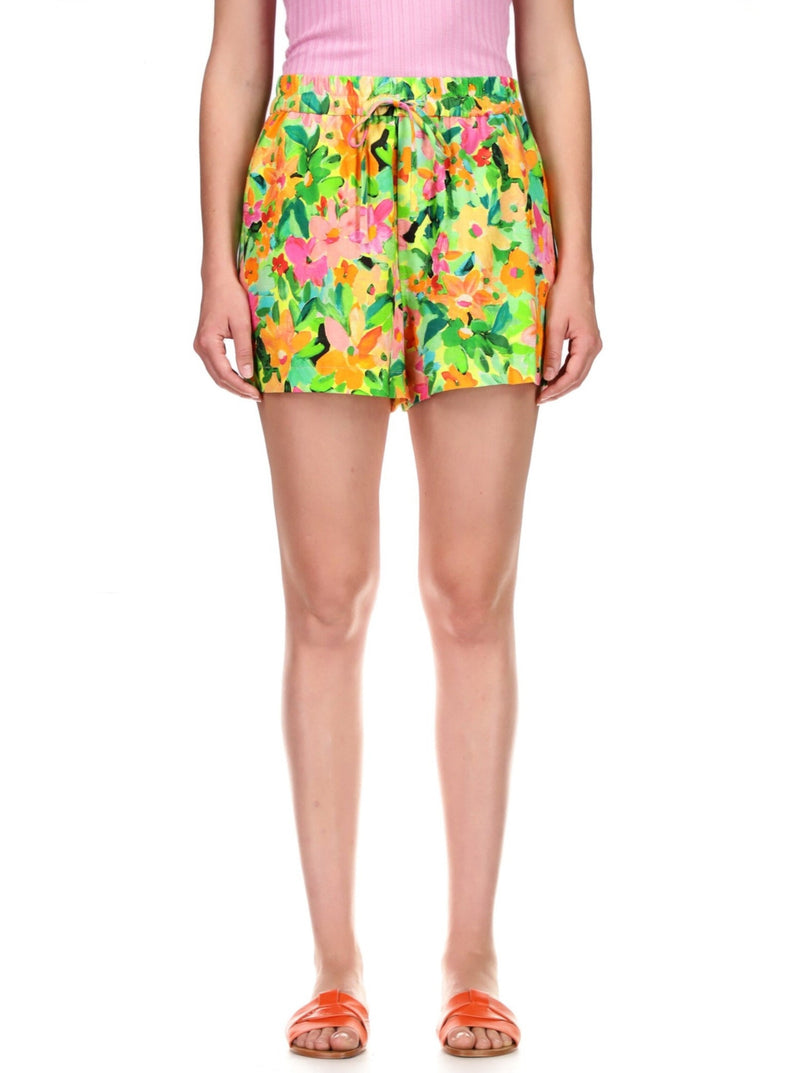 SANCTUARY easy floral pull on shorts, elastic waist, drawstring, side pockets, multicolor floral, escape